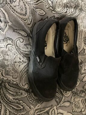 Vans Black Slip-On Canvas Sneakers 4.5